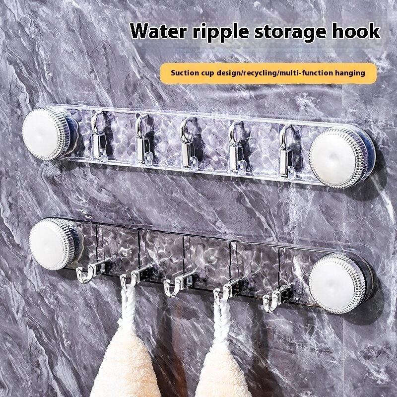 Rotating Suction Cup Corrugated Row Hooks Punch-free Hanger Behind The Door